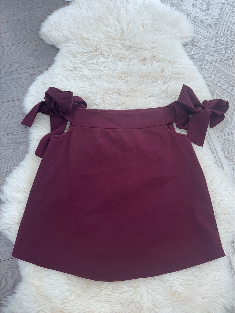 ASOS Off the shoulder burgundy top